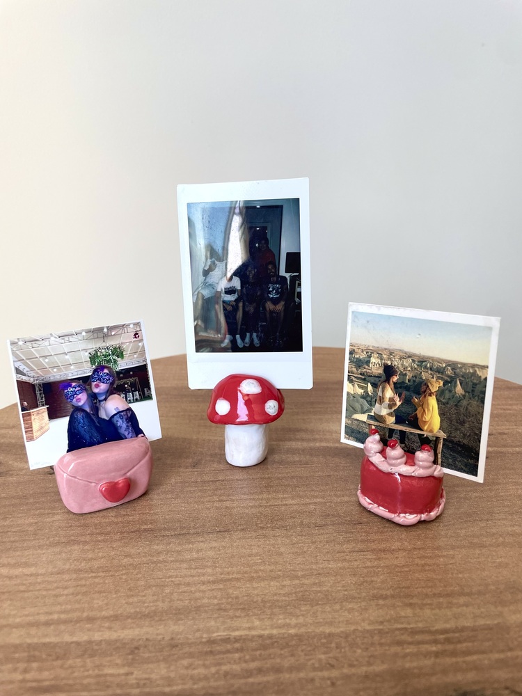 El yapımı 3’lü seramik fotoğraf standı