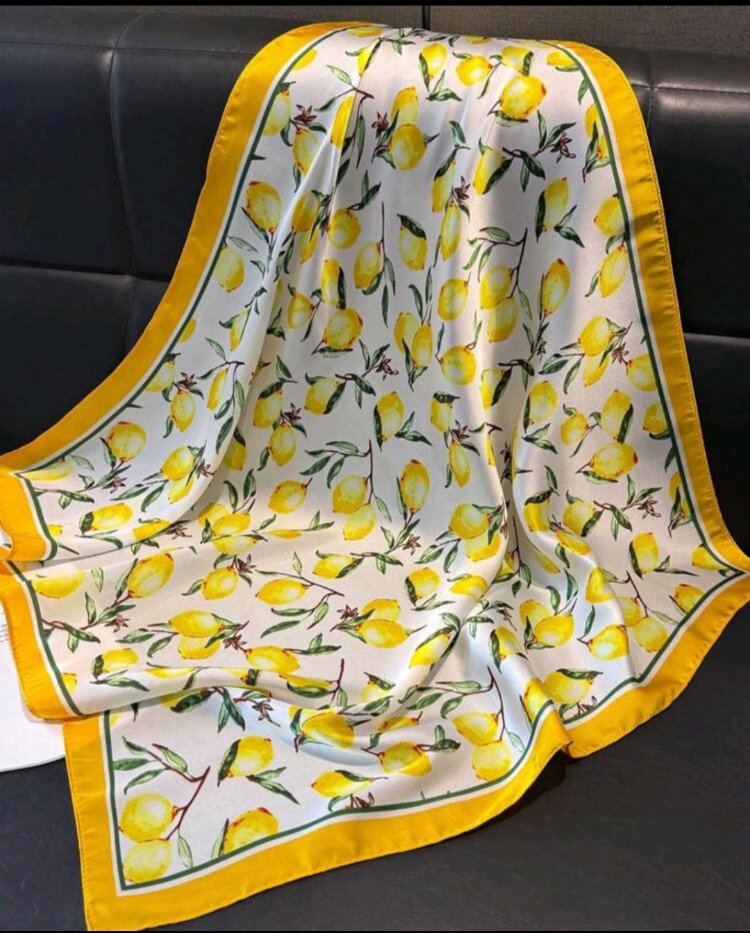 Limon Desen İpeksi Fular