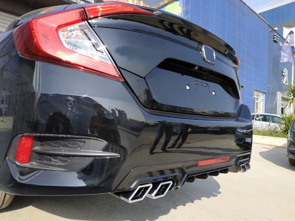 CIVIC FC5 2016-2020 IÇIN UYUMLU DIFUZOR KARE EGZOZ PIANO BLACK