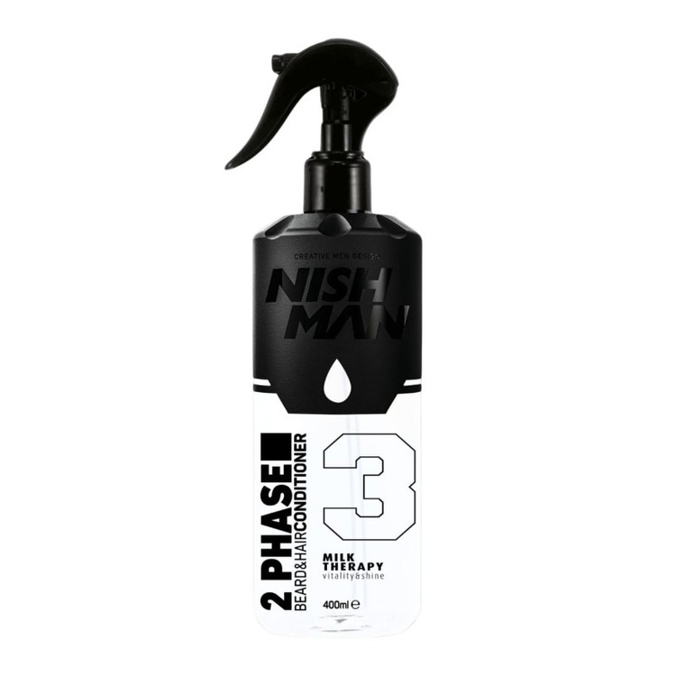 NISHMAN ÇİFT FAZ SAÇ & SAKAL TARAMA FÖN SUYU MILK TERAPİ - N.3 400 ML