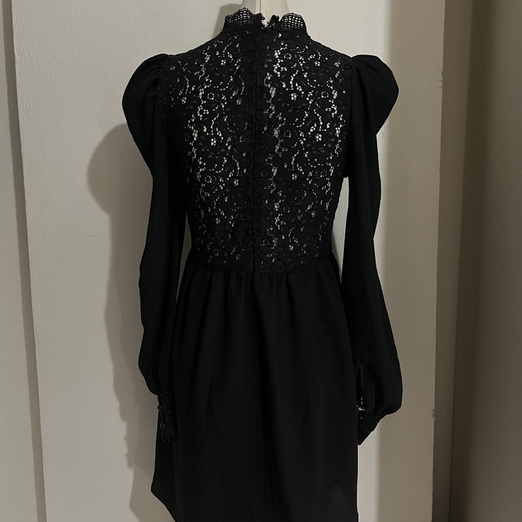 Lace detailed goth dress