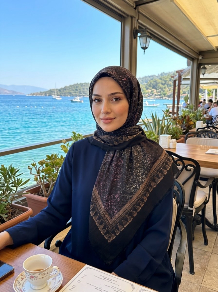 Flamlı keten eşarp