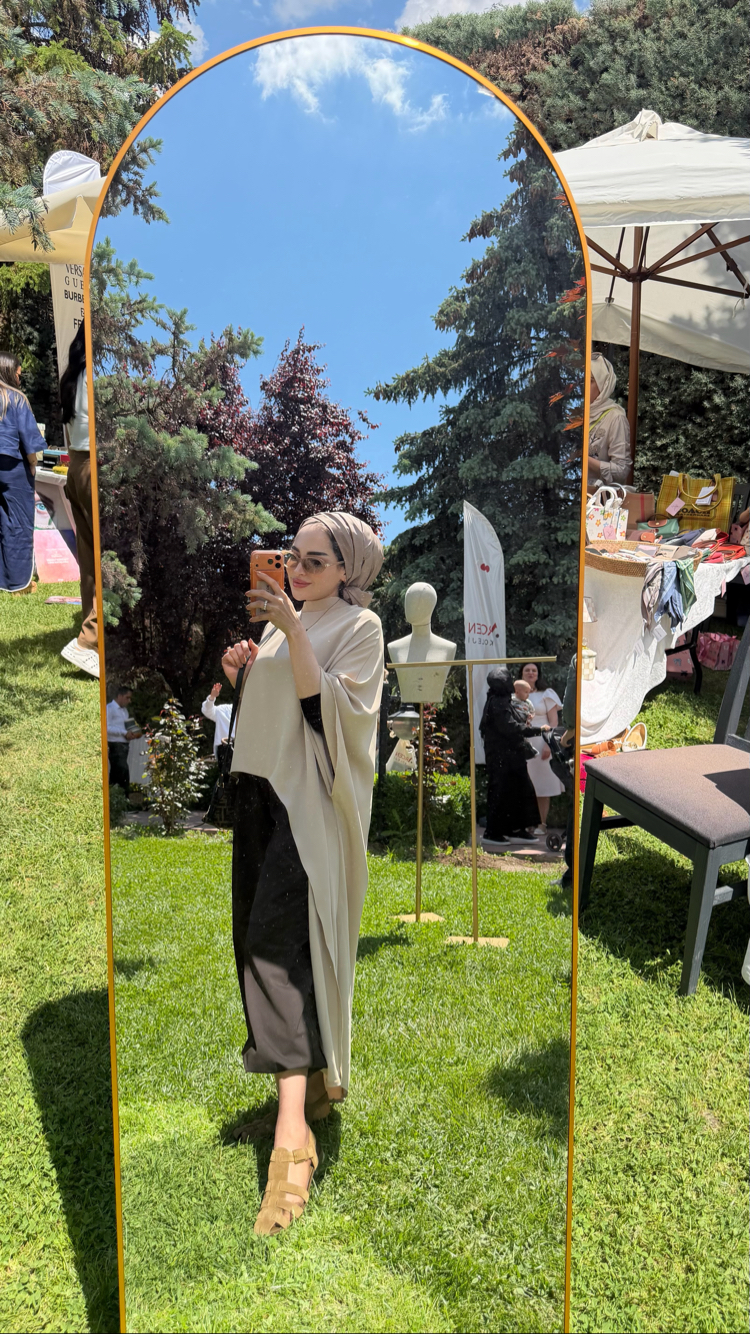 Vizon tunik acı kahve şalvar