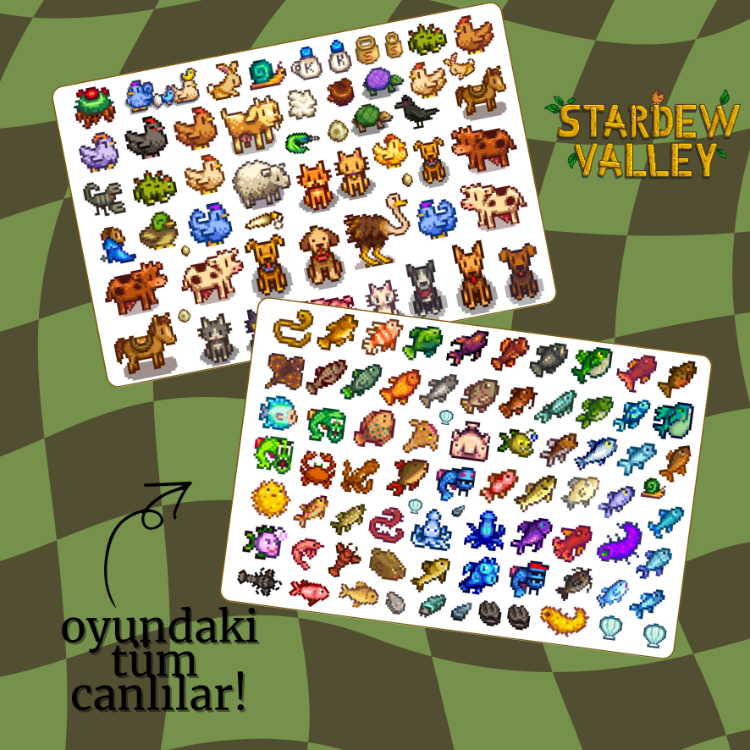 Stardew Valley Hayvanlar Sticker seti