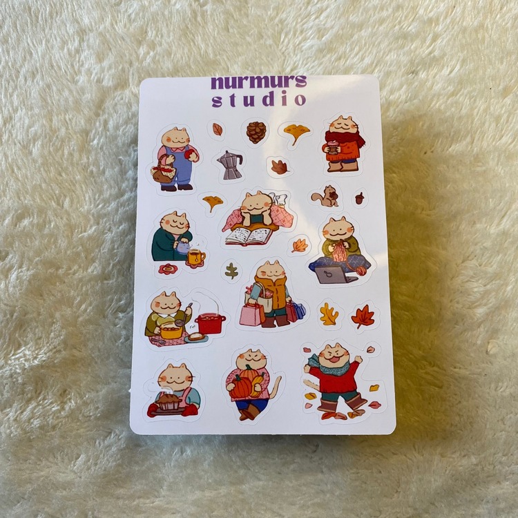 sonbahar kedisi sticker sayfası