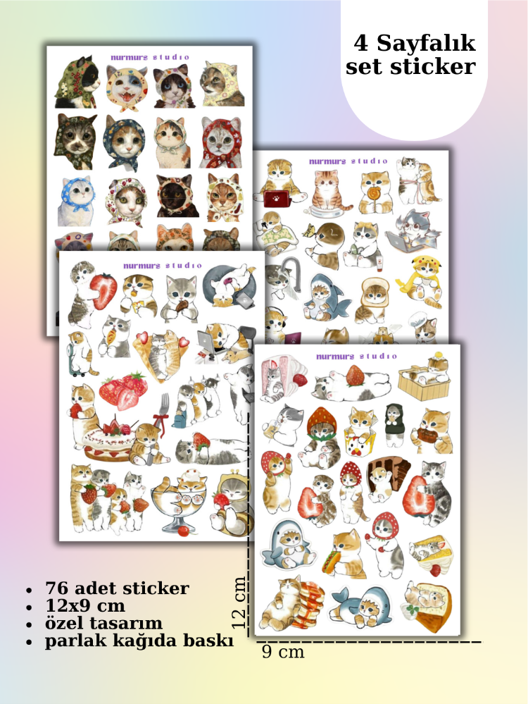 Şapşal Kediler Sticker seti