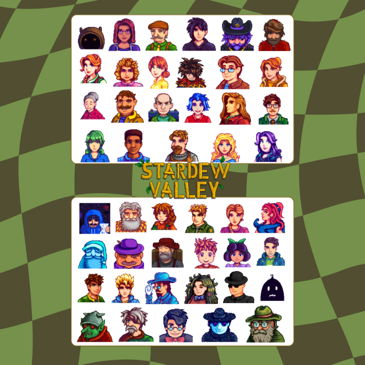 Stardew Valley Karakter sticker sayfası 