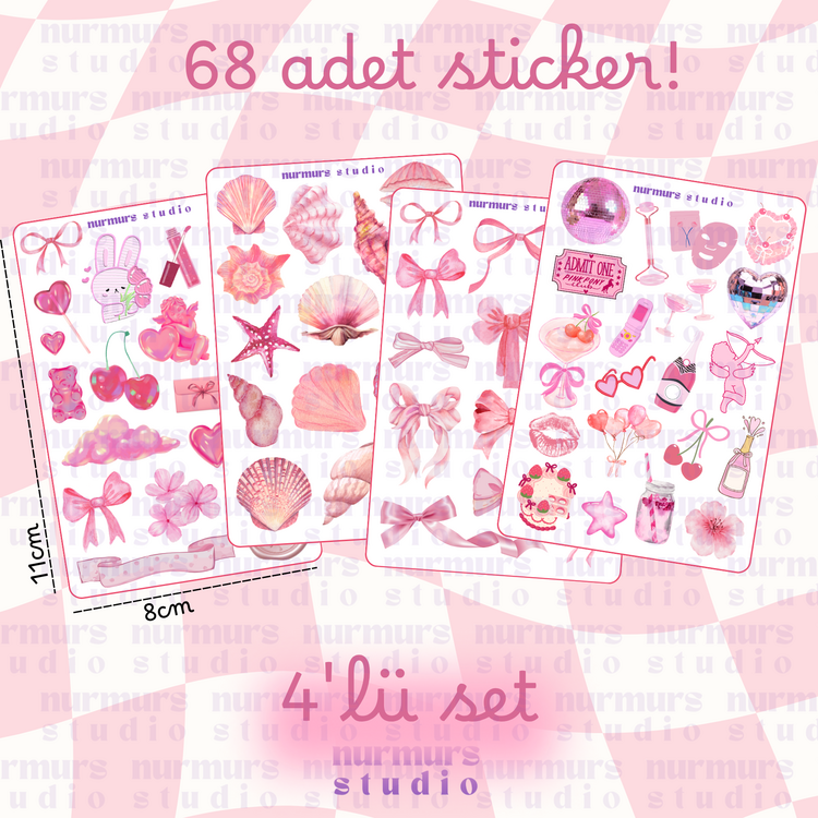 Pembe sticker seti