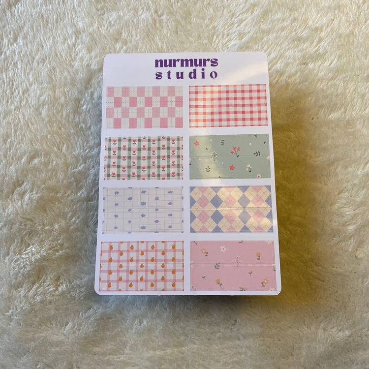 washitape temalı scrapbook sticker sayfası