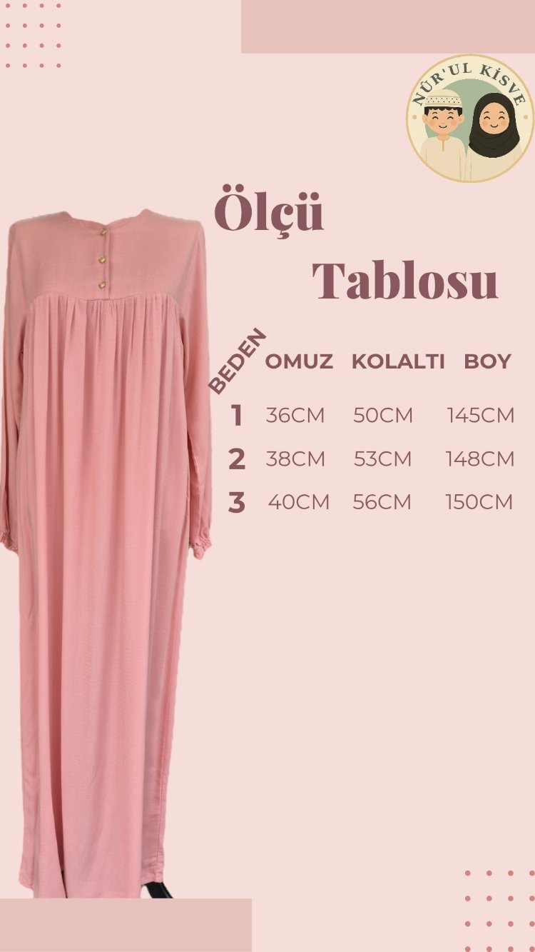Pembe Robalı Tesettür Elbise 