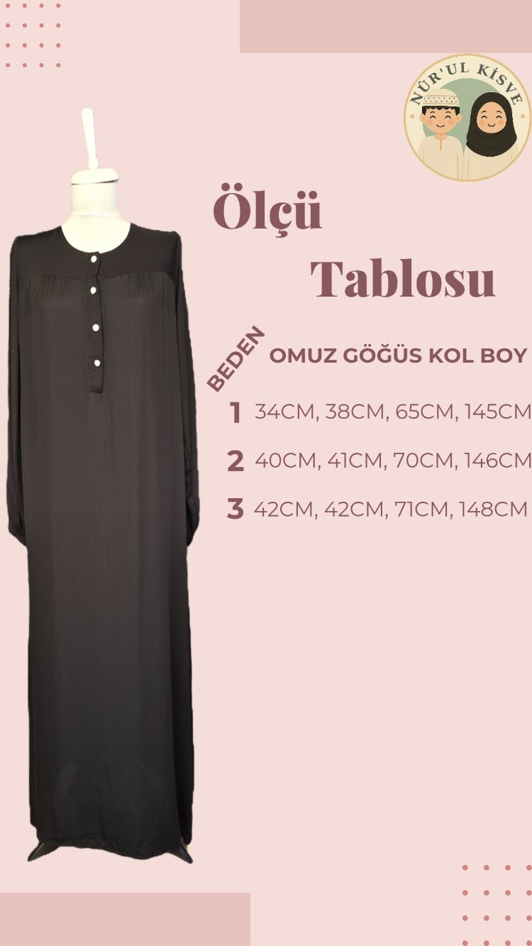 Siyah Robalı Tesettür Elbise