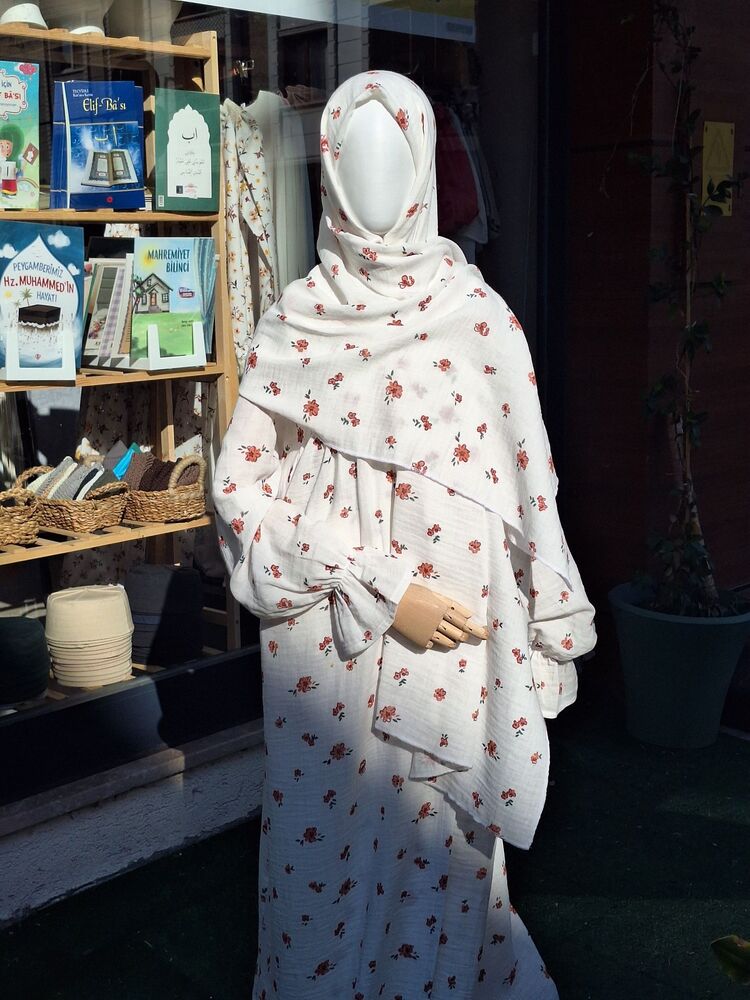 AMBER Müslin Namaz Elbise & Başörtü 