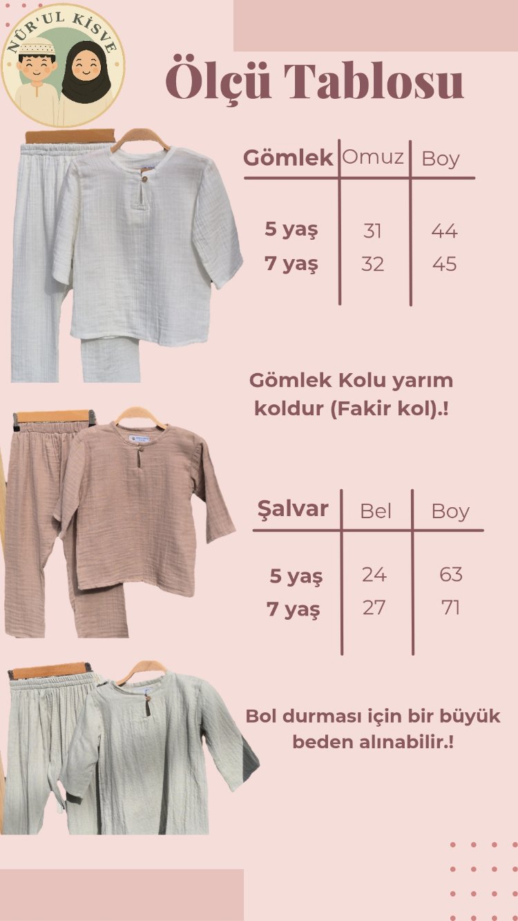 Hac Umre Bol Kesim Gömlek Takım Müslin