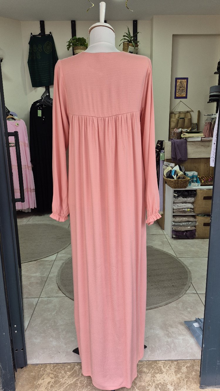Pembe Robalı Tesettür Elbise 