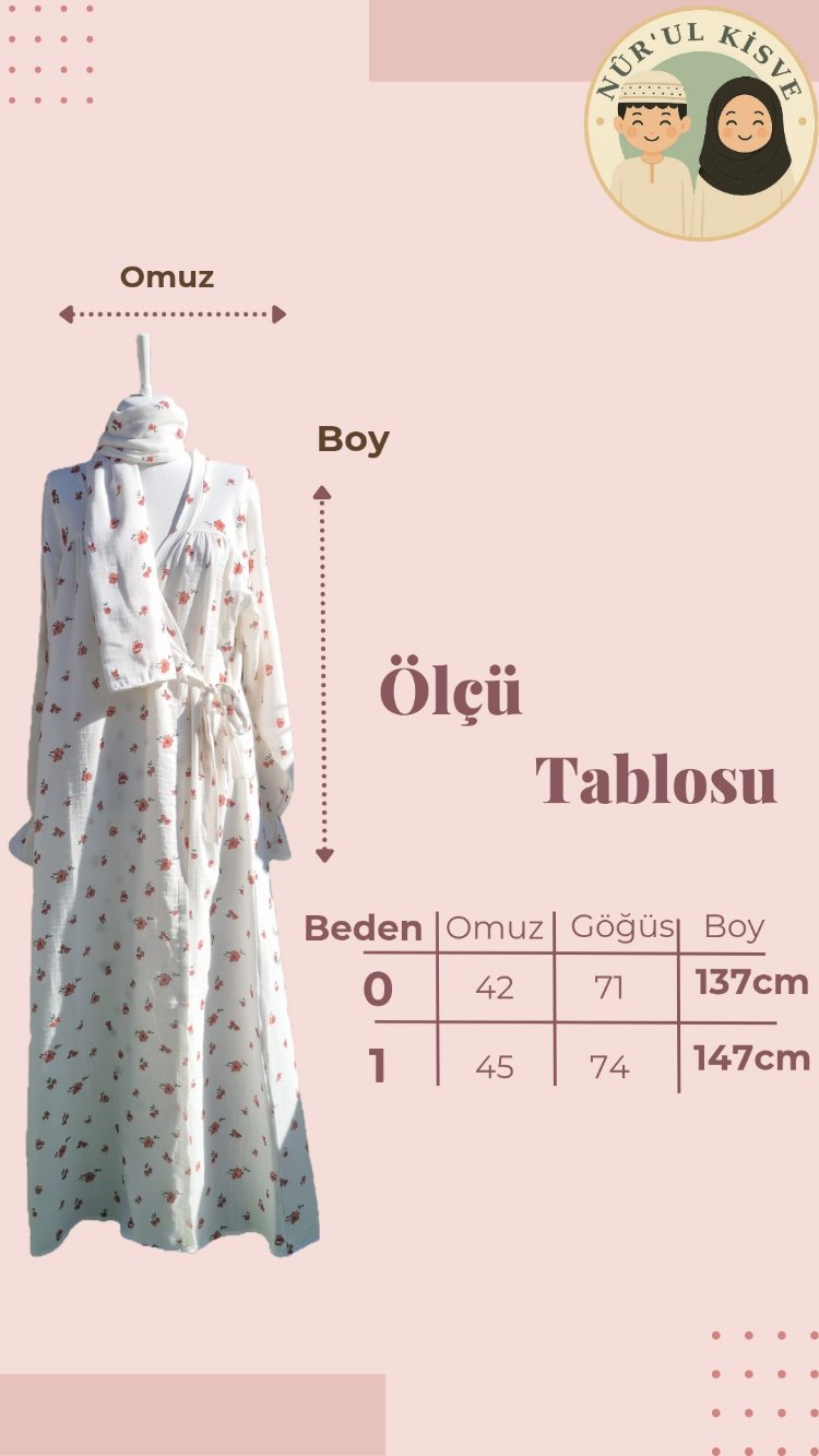 AMBER Müslin Namaz Elbise & Başörtü 
