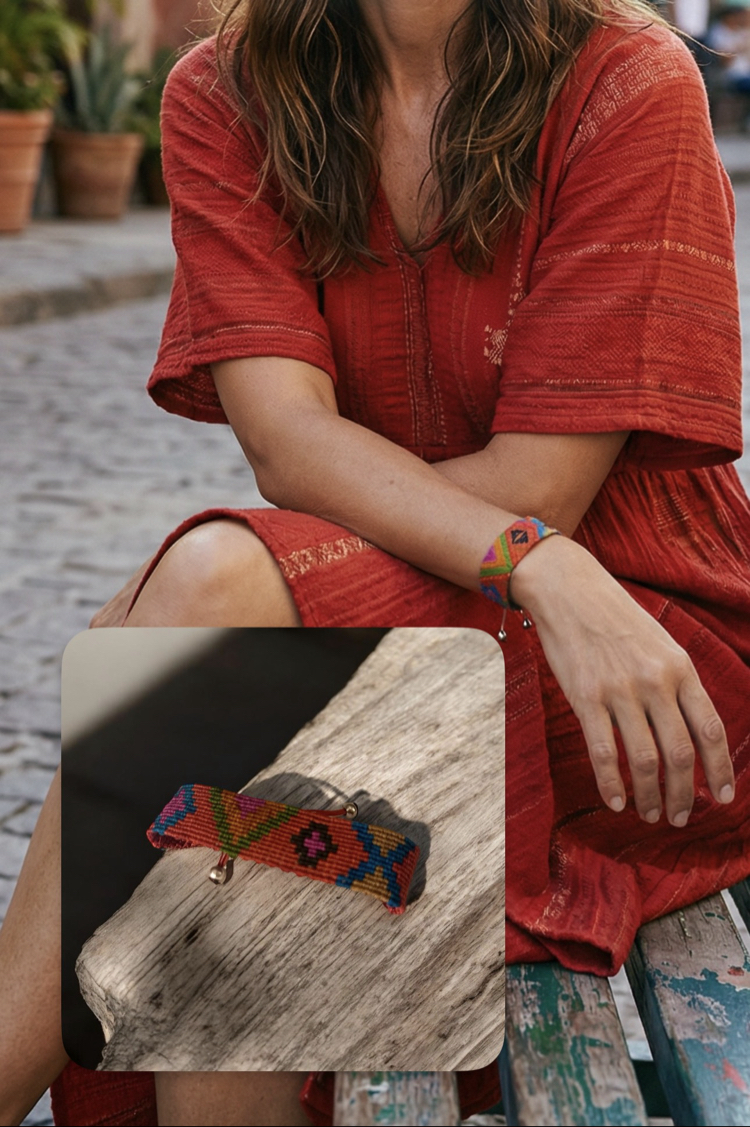 Kilim desen makrome bileklik