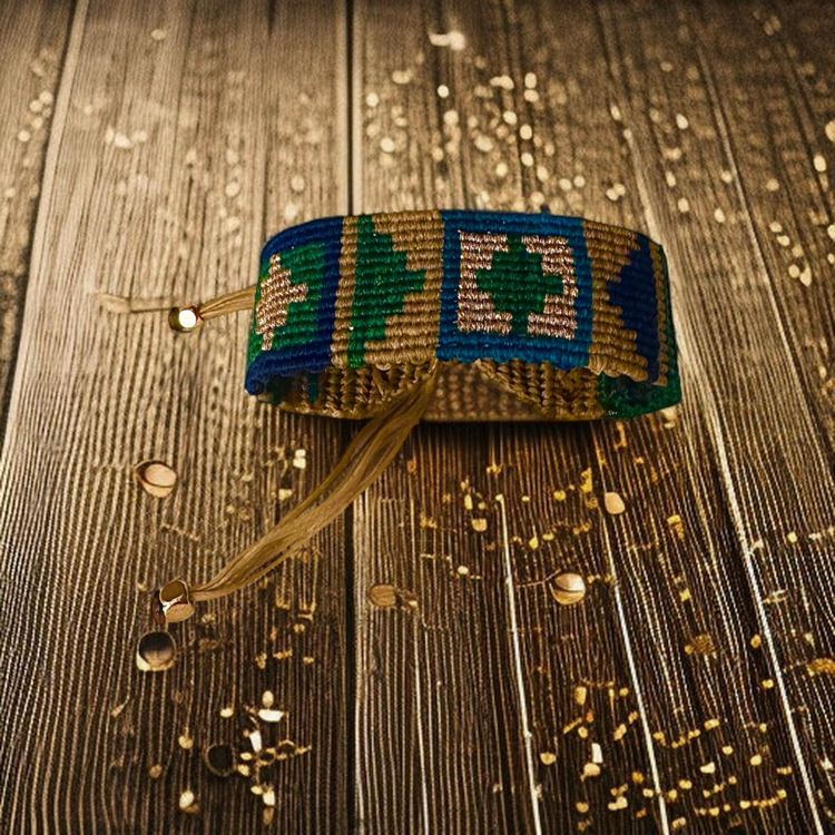 Gold detaylı kilim desen bileklik 