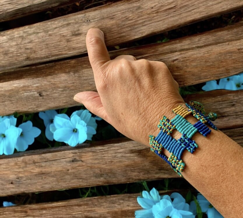 İkili patch makrome bileklik