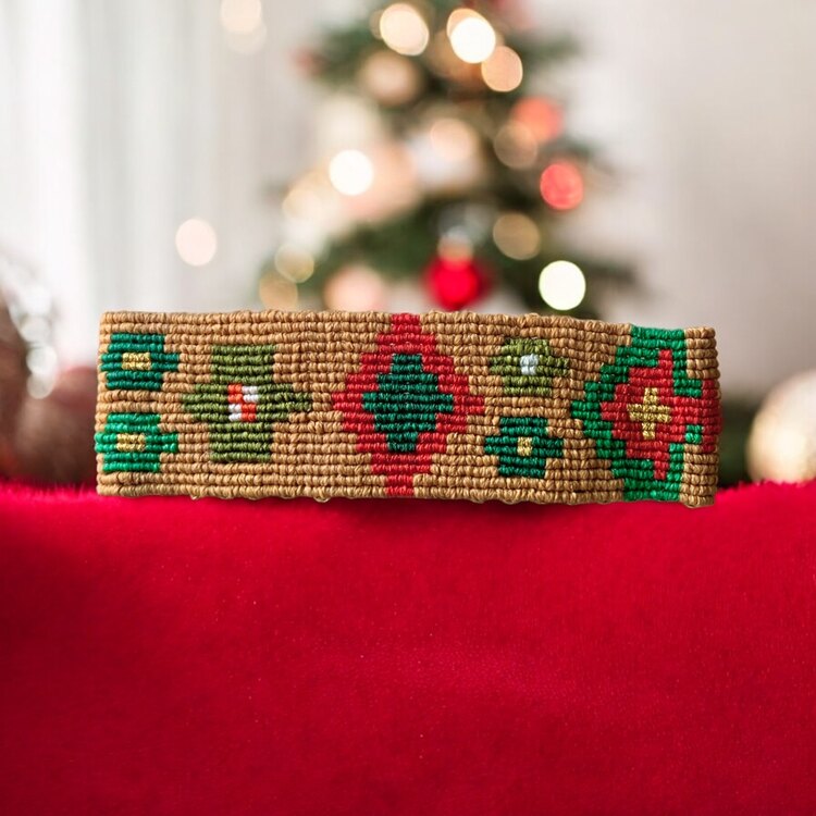 Kilim desen kalın makrome bileklik