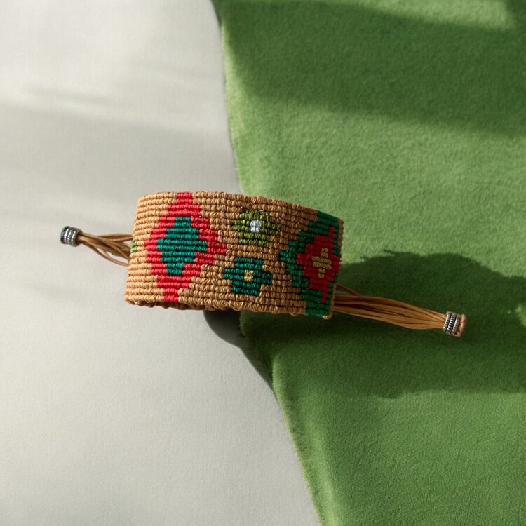 Kilim desen kalın makrome bileklik