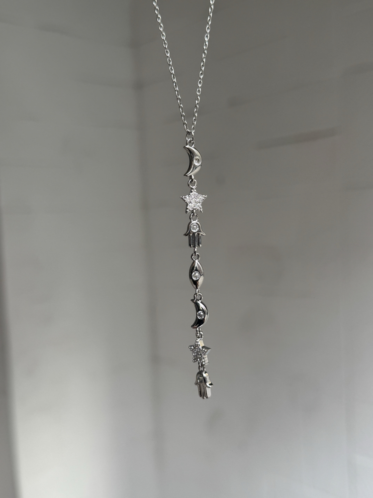 Manifest kolye silver l Çelik
