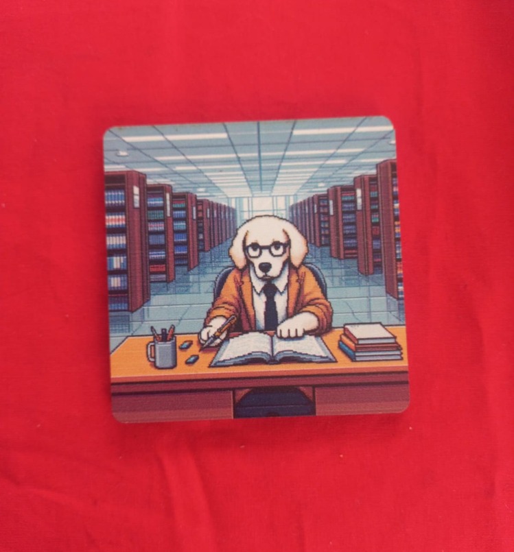 Pupfessor in the Library Magnet