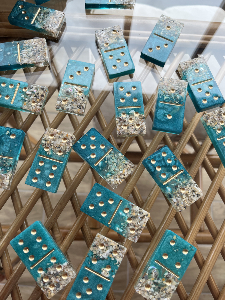 El Yapımı Deniz Temalı Domino Seti