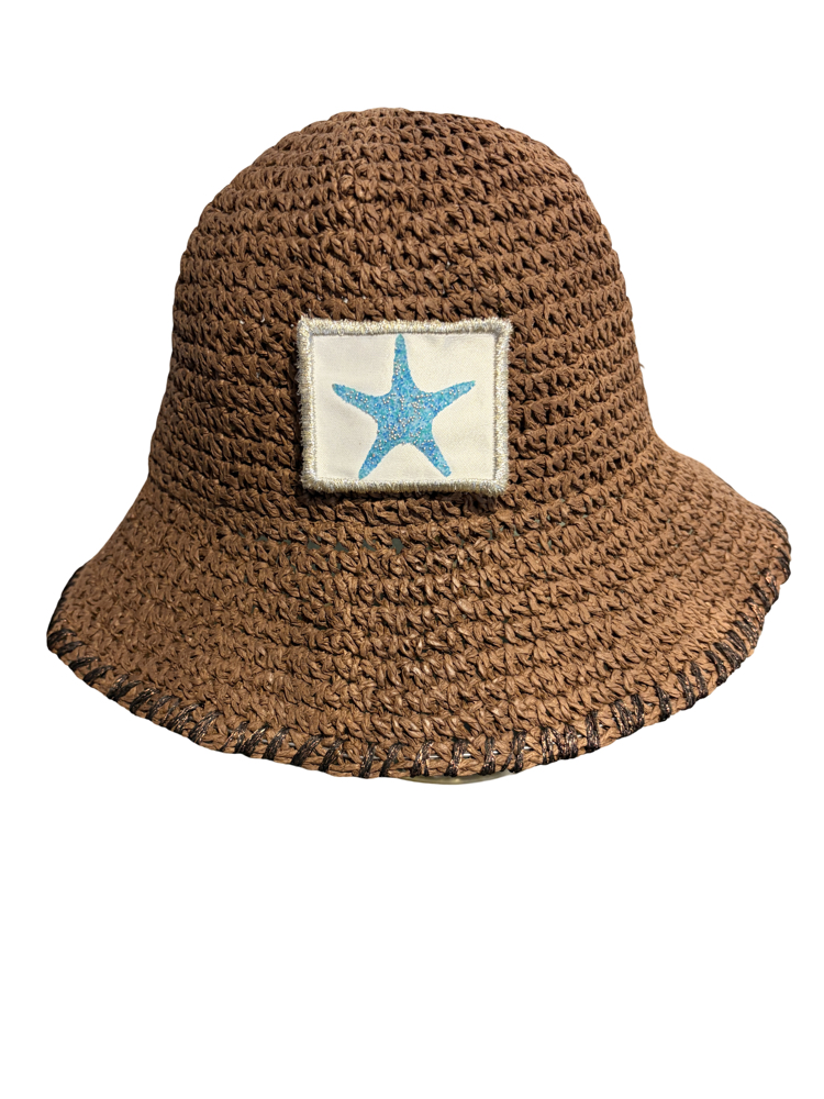 Rafya Bucket Aplikeli Şapka