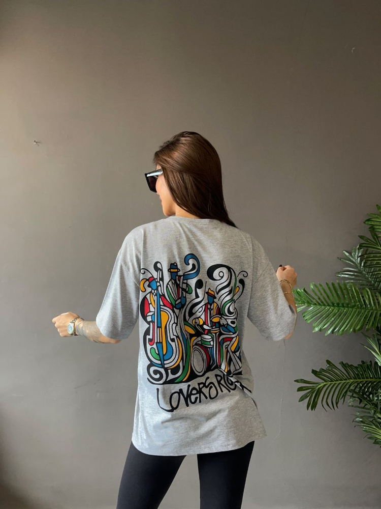 Oversize baskılı tişört