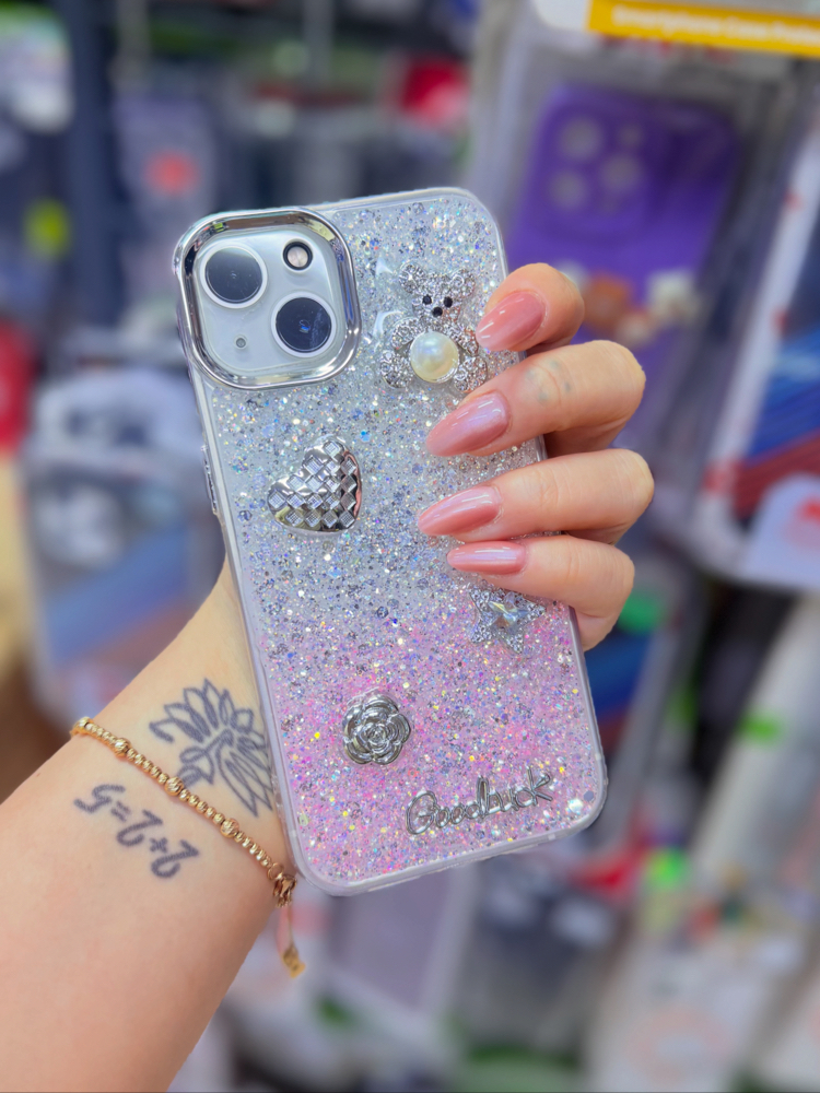 iPhone 13 – 14 Uyumlu Taşlı Desenli Telefon Kılıfı