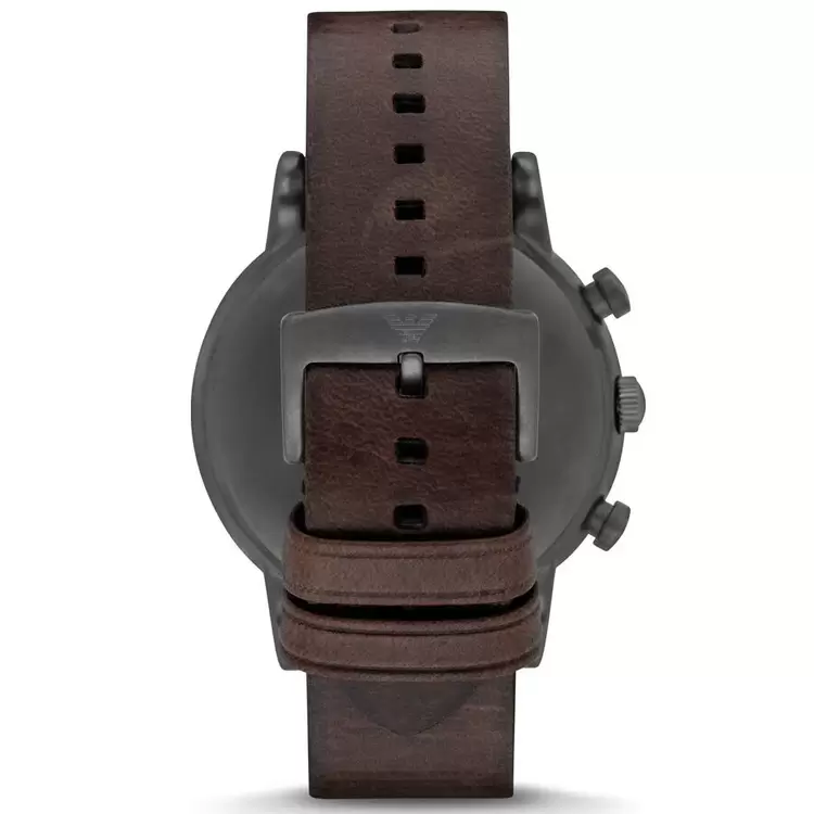 Emporio Armani AR1919 Erkek Kol Saati – Siyah Kadran / Kahverengi Deri / Chronograph