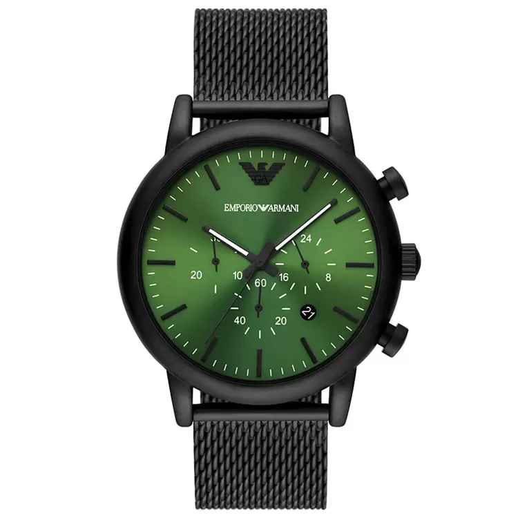 Emporio Armani AR11470 Erkek Kol Saati – Yeşil Kadran / Siyah Meshr