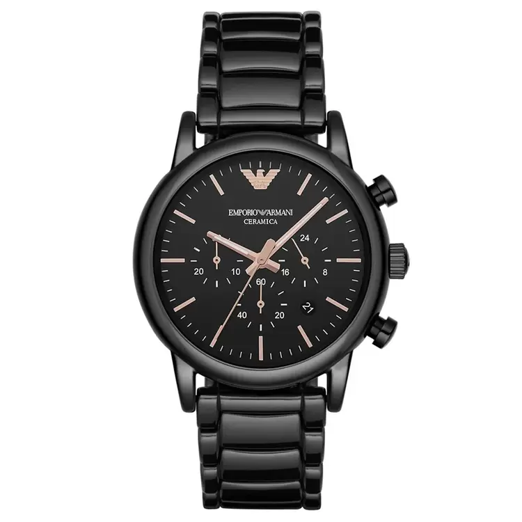 Emporio Armani AR1509 Erkek Kol Saati – Siyah Seramik / Kronograf / 5 ATM