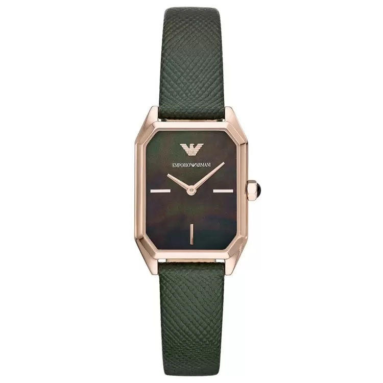 Emporio Armani AR11149 Kadın Kol Saati – Rose Gold Kasa / Yeşil Deri / Inci Kadran