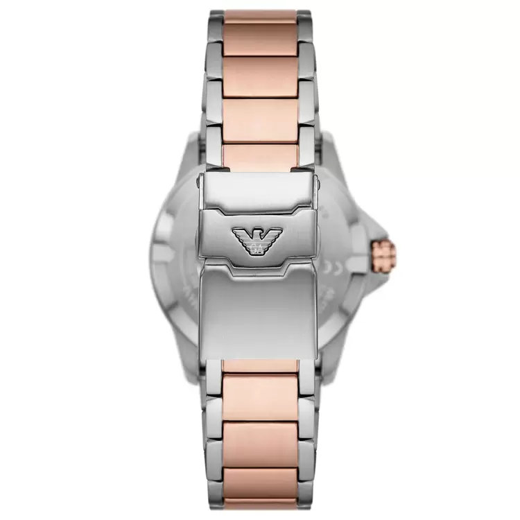 Emporio Armani AR11591 Erkek Kol Saati – GMT / İki Ton Çelik / 10 ATM