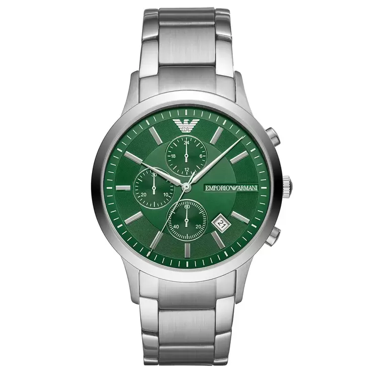 Emporio Armani AR11507 Erkek Kol Saati – Yeşil Kadran / Çelik / Kronograf