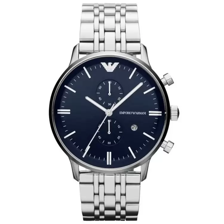 Emporio Armani AR1648 Erkek Kol Saati – Mavi Kadran / Çelik / Chronograph