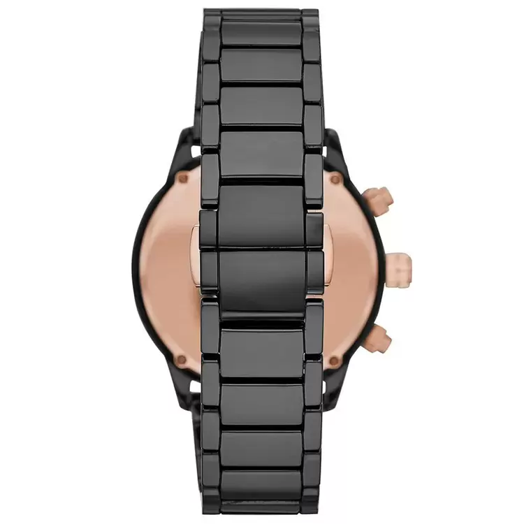 Emporio Armani AR70002 Erkek Kol Saati – Siyah Seramik / Rose Detay / Chronograph