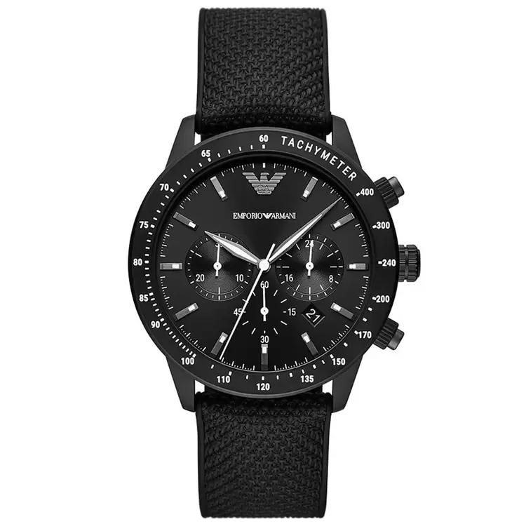 Emporio Armani AR11453 Erkek Kol Saati – Siyah Tekstil / Chronograph / 43 mm