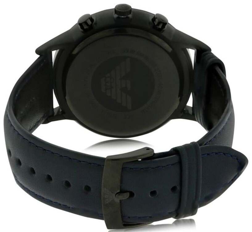 Emporio Armani AR2481 Erkek Kol Saati – Siyah / Lacivert Deri / Chronograph