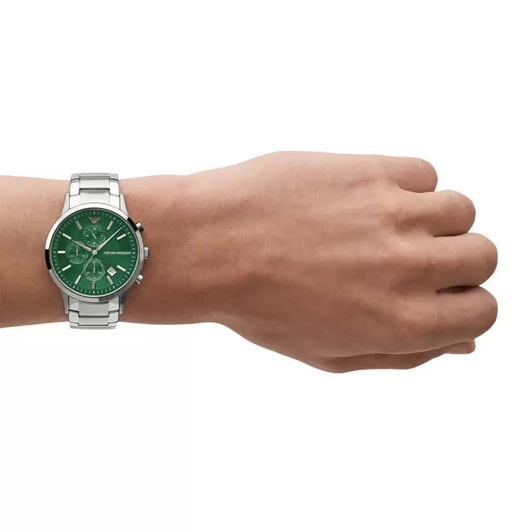 Emporio Armani AR11507 Erkek Kol Saati – Yeşil Kadran / Çelik / Kronograf