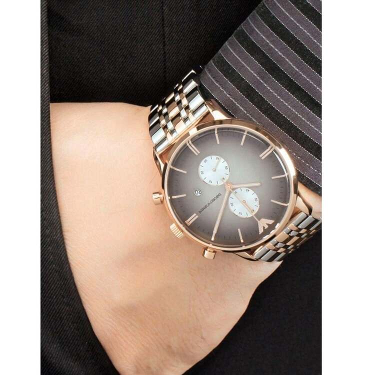 Emporio Armani AR1721 Erkek Kol Saati – Rose Gold / Gri Kadran / Chronograph