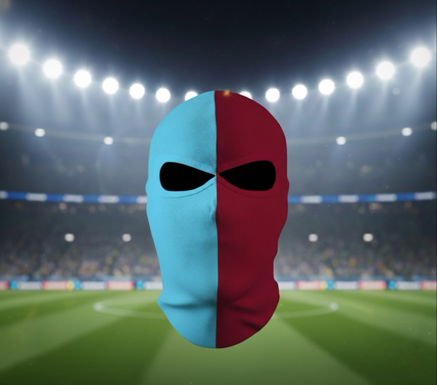 BORDO-MAVİ TARAFTAR MASKESİ
