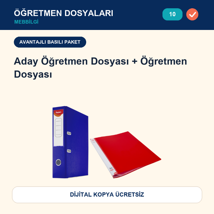 10-Maarif Modeli Uyumlu Aday Öğretmen Dosyası+Öğretmen Dosyası — Avantajlı Basılı Paket