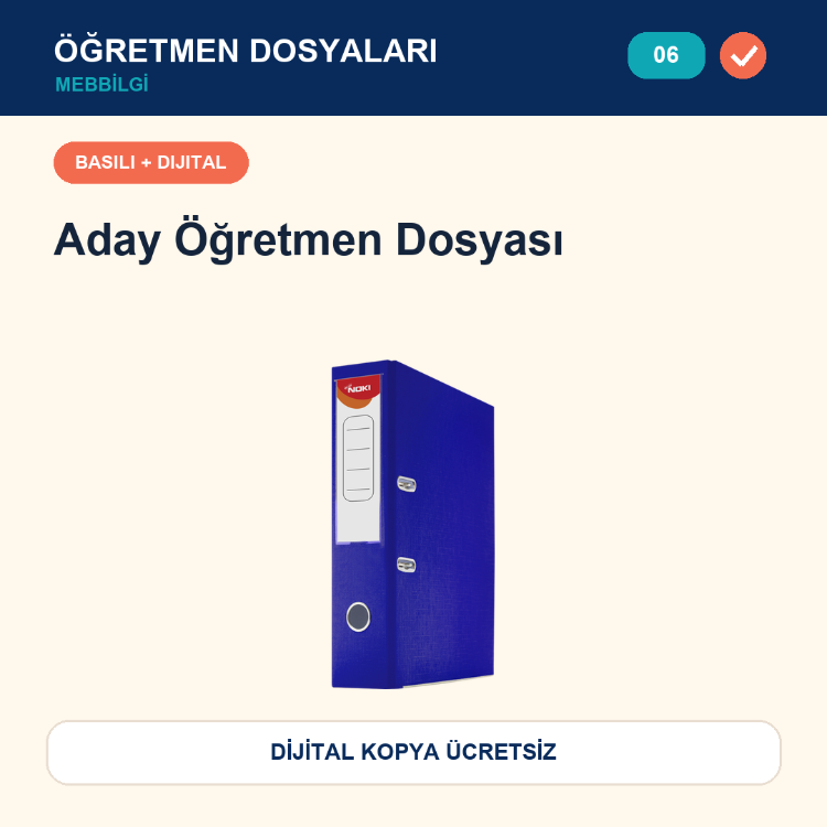 06-Maarif Modeli Uyumlu Aday Öğretmen Dosyası — Basılı + Dijital
