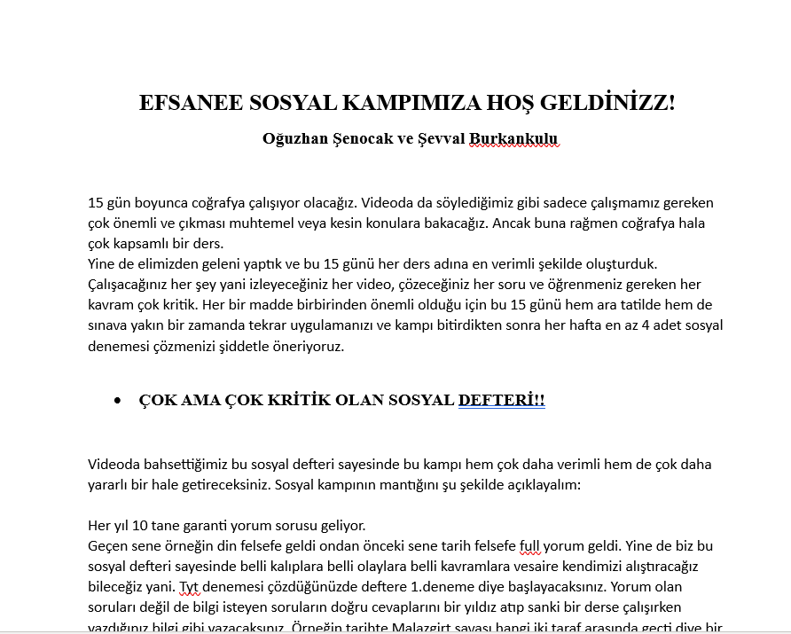 15 GÜNLÜK +17 NET TYT SOSYAL KAMPI - Şevval Burkankulu & Oğuzhan Şenocak