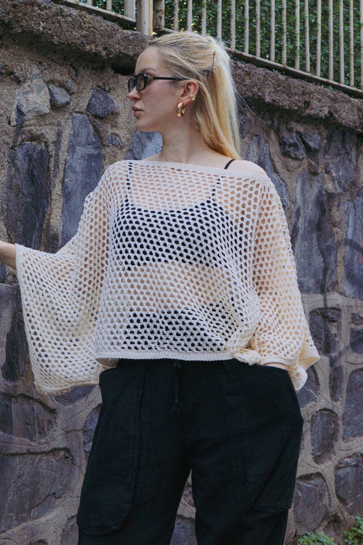 oiki beyaz file crop standart beden