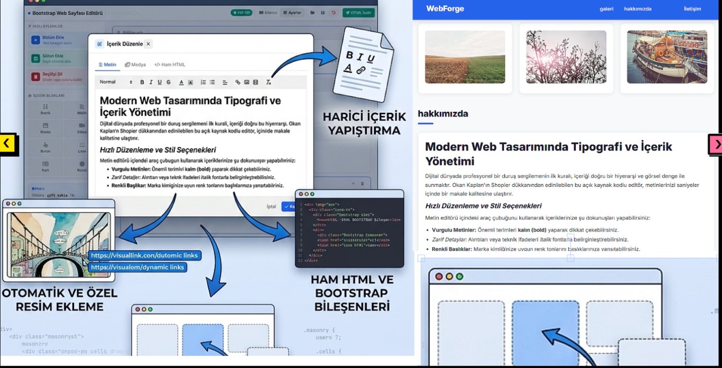 Dakikalar İçinde Profesyonel Web Sayfaları  Bootstrap Web Editörü (Kurulum Gerektirmez)