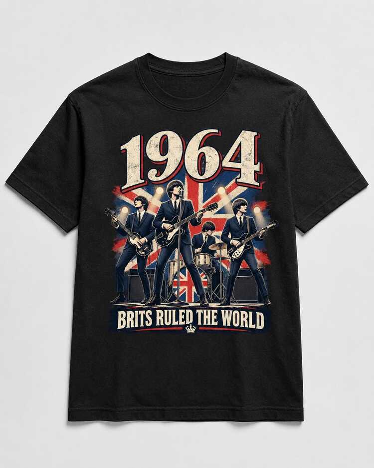 1964 British Invasion Tişörtü - 60'lar Müzik