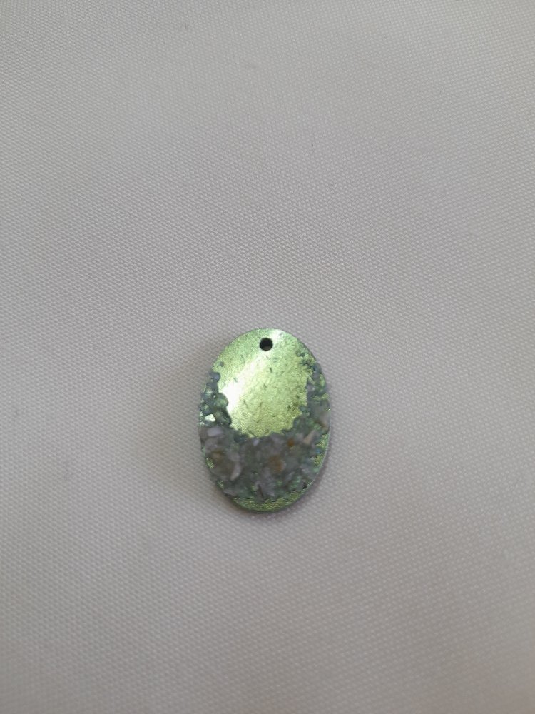Oval mini sarı yeşil kolye